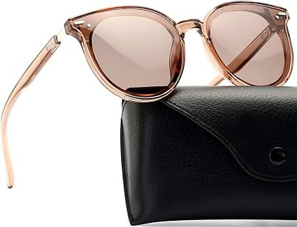 Round Sunglasses For Women Polarized Oversized Vintage Retro Fashion Shades | Amazon (US)
