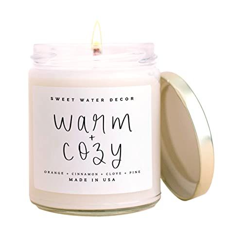 Amazon.com: Sweet Water Decor Warm and Cozy Candle | Pine, Orange, Cinnamon, and Fir Winter Scent... | Amazon (US)