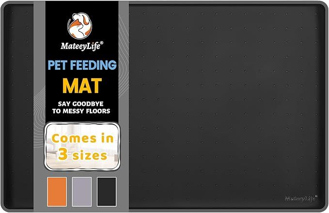 MateeyLife Silicone Cat & Dog Food Mat for Floors Waterproof, Anti-Slip Dog Bowl Mats for Food an... | Amazon (US)