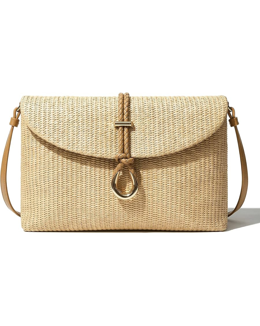 CHUNLI Woven Straw Clutch Bag for Women, Raffia Crossbody Handbag with Detachable Strap, Summer B... | Amazon (US)