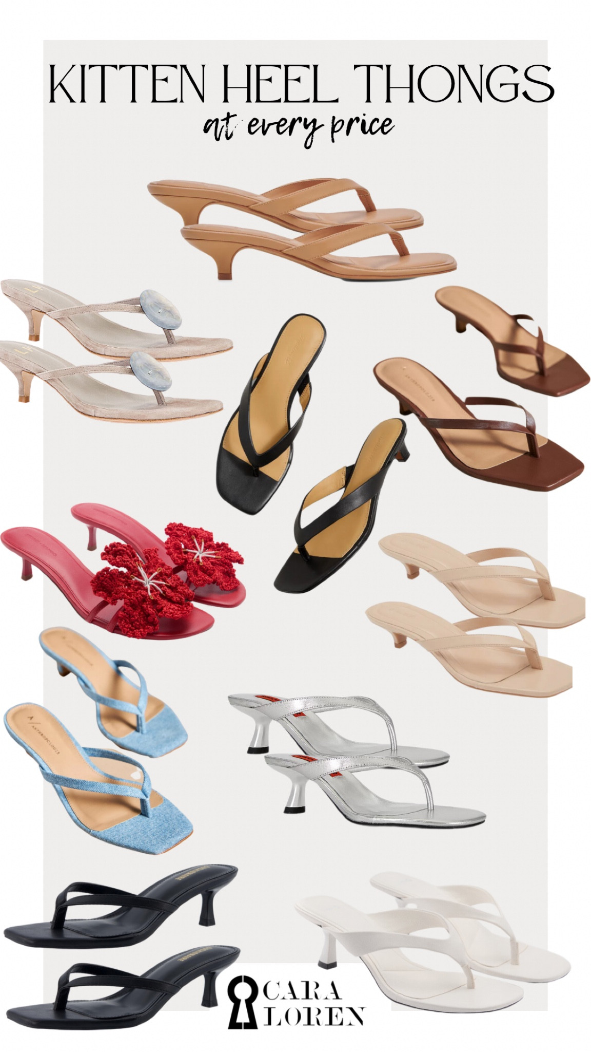 Kitten heel thongs at every price for summer! Loving this trend 

#LTKSeasonal #LTKStyleTip #LTKShoeCrush