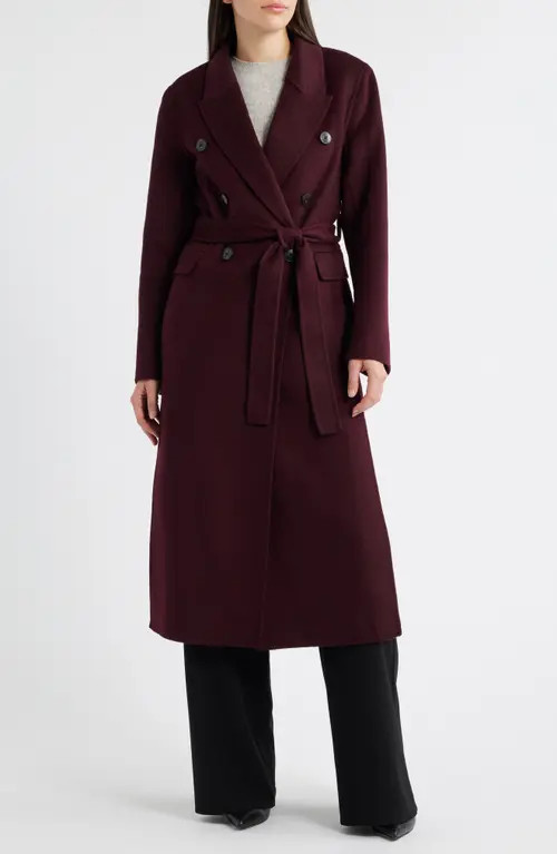 Reiss Brogan Wool Blend Coat in Burgundy at Nordstrom, Size 4 Us | Nordstrom