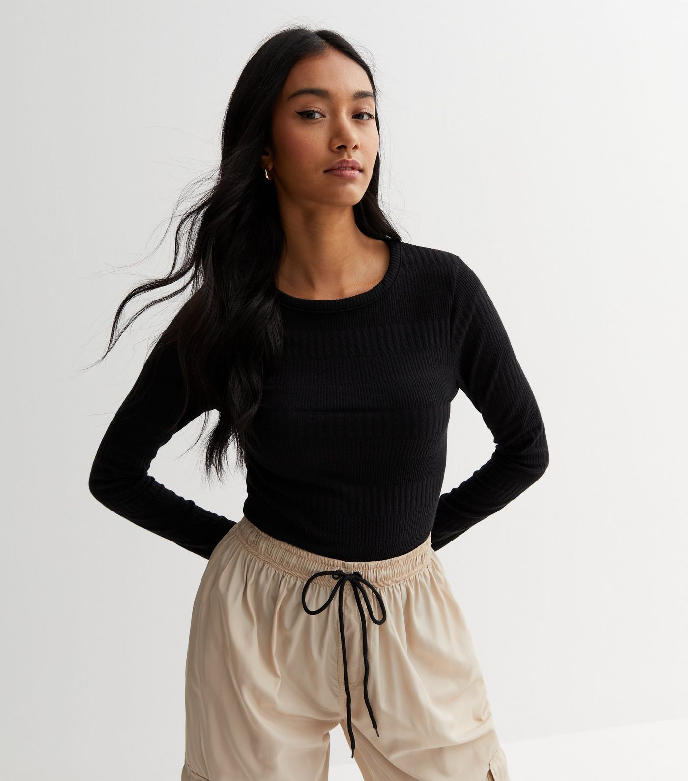 Black Ribbed Crew Neck Long Sleeve Bodysuit
						
						Add to Saved Items
						Remove from Sav... | New Look (UK)