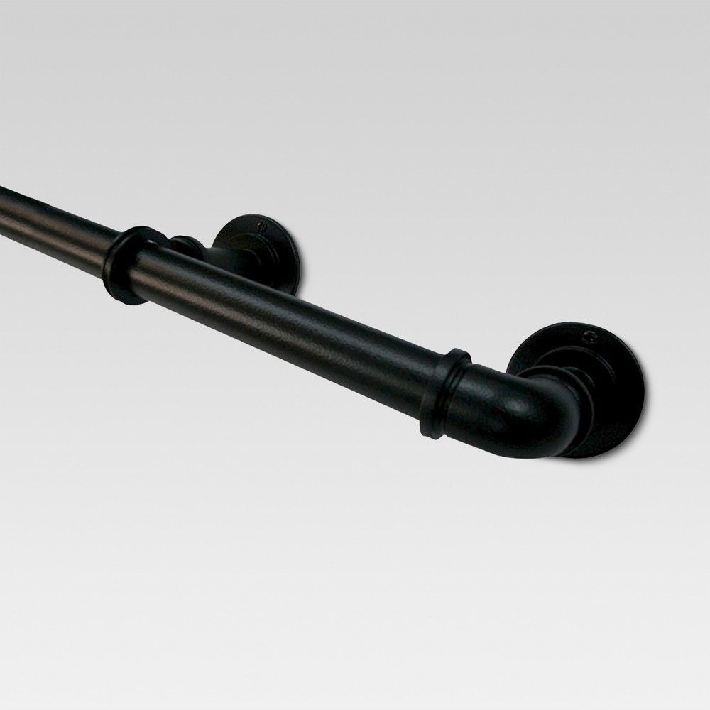 120""-170"" Pipe French Curtain Rod Matte Black - Threshold | Target