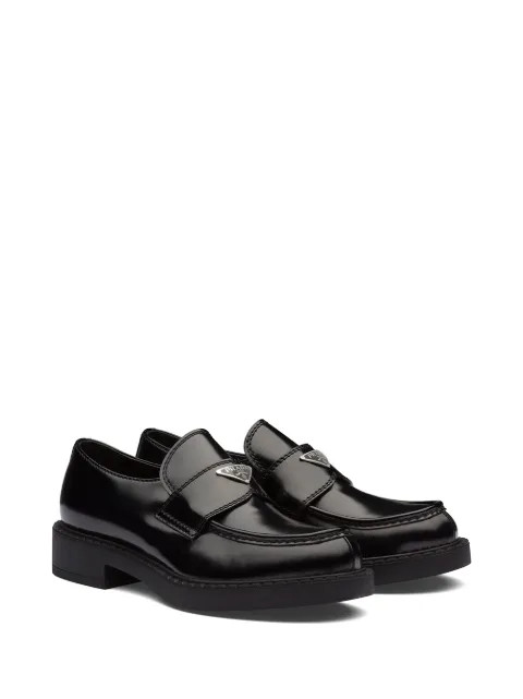 logo plaque chunky heel loafers | Farfetch (US)