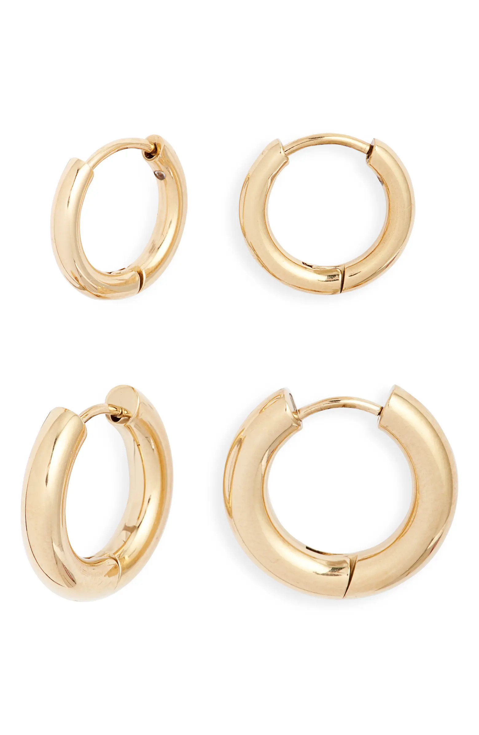 Nordstrom Set of 2 Waterproof Multisize Hoop Earrings | Nordstrom | Nordstrom