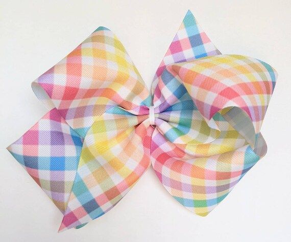 7 Summer Gingham Boutique Hairbow | Etsy | Etsy (US)