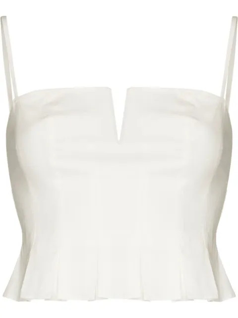 Shia pleated square-neck tank top | Farfetch Global