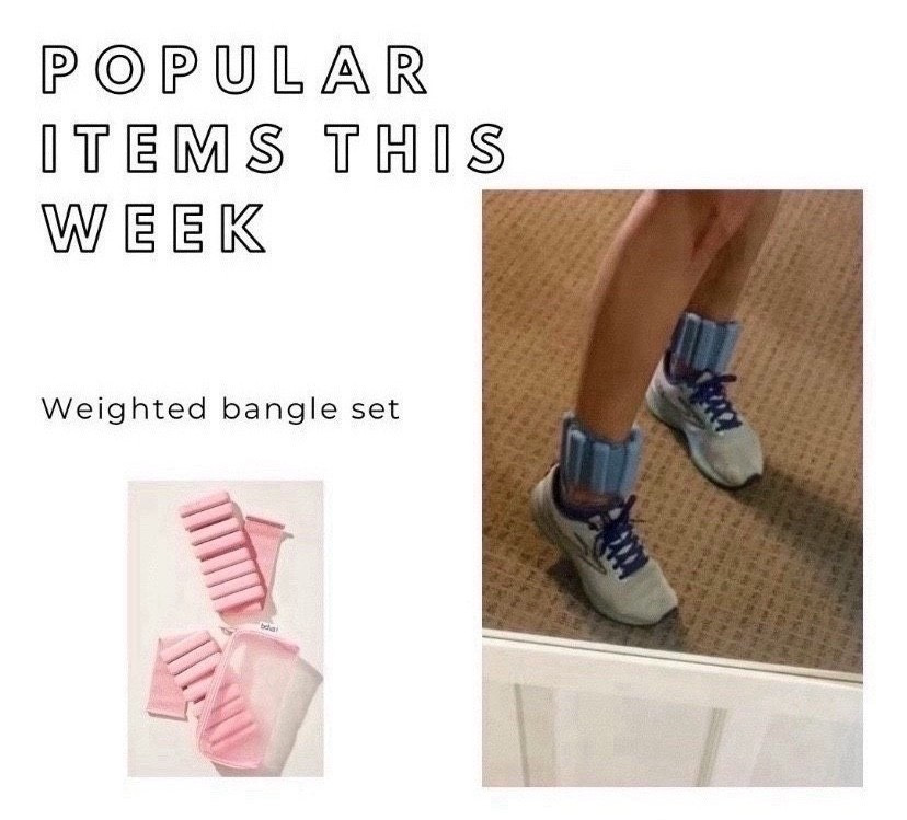 I like to add these bangles when I want to add a bit of resistance or switch up my leg day a little bit.  I also enjoy to wear them when walking. 


#exercise #fitnessequipment #bala #weights  
#giftforher 

#LTKU #LTKActive #LTKGiftGuide #LTKOver40 #LTKFindsUnder50 #LTKfitnessgoals