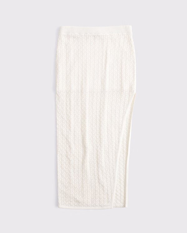 Women's Mid Rise Crochet-Style Maxi Skirt | Women's Bottoms | Abercrombie.com | Abercrombie & Fitch (US)