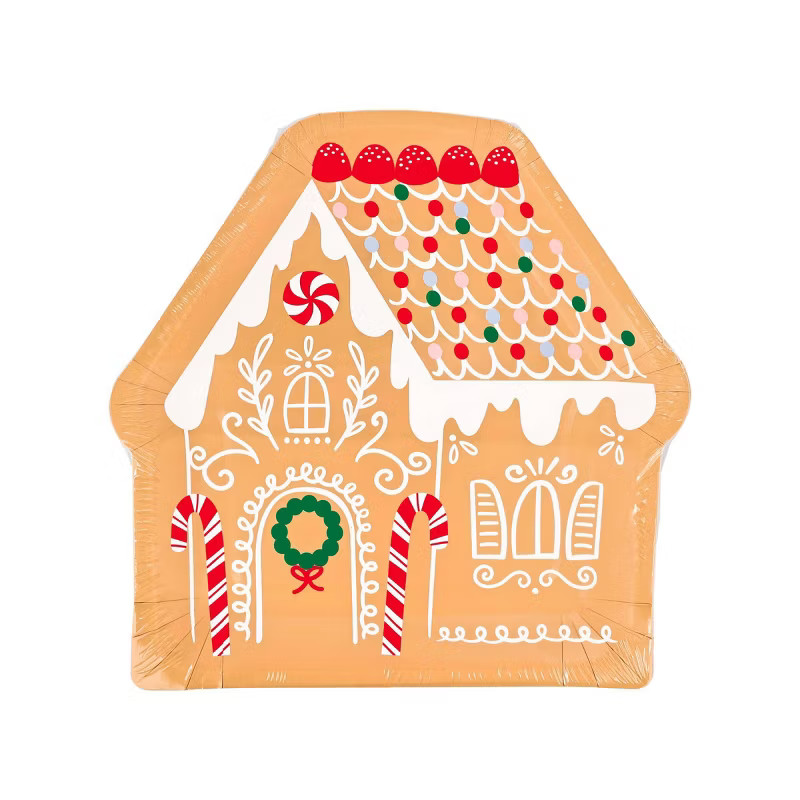 10ct Christmas Gingerbread Shaped Dinner Plates - Spritz™ | Target