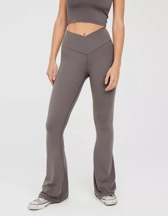 OFFLINE By Aerie Real Me High Waisted Crossover Flare Legging | Aerie