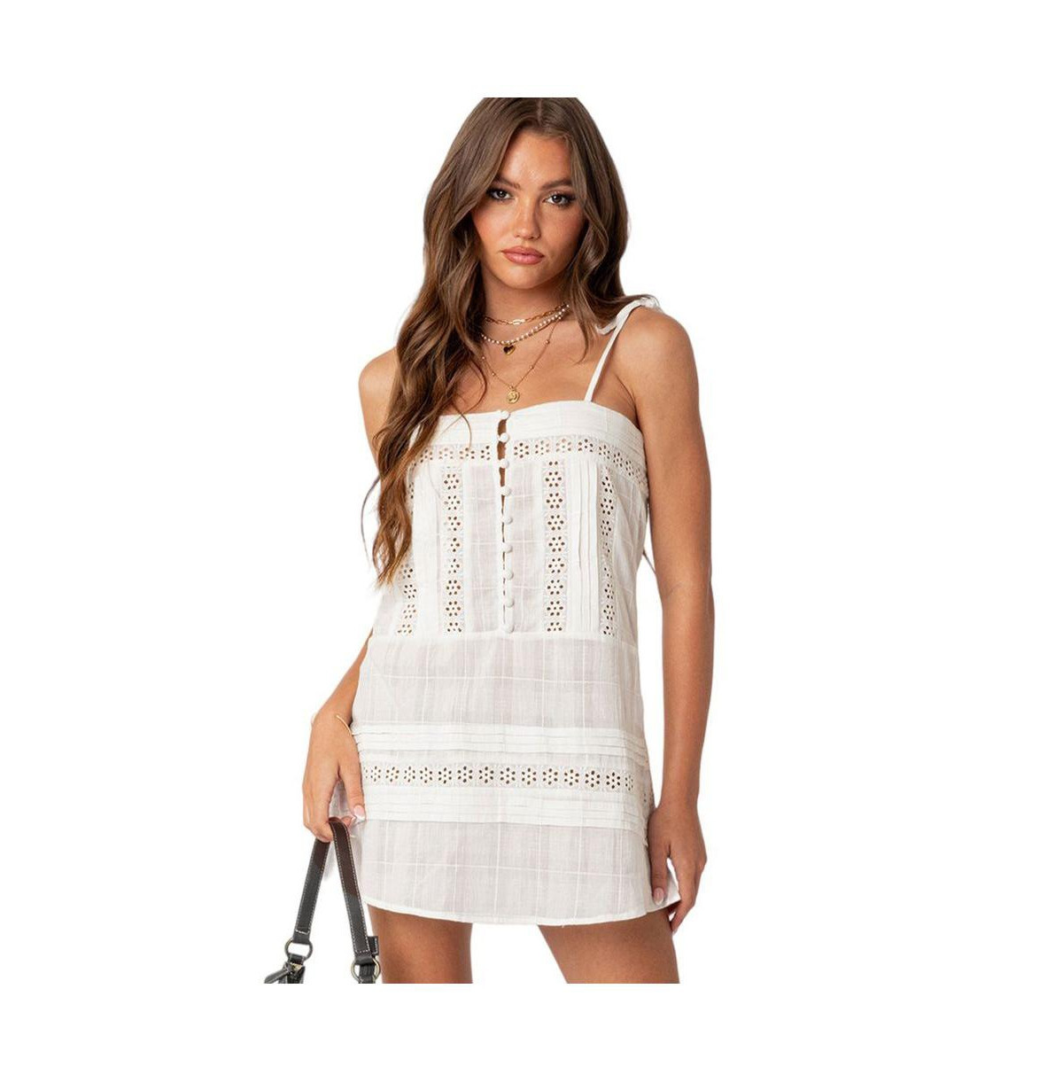 Women's August Cotton Lace Mini Dress - White | Macy's