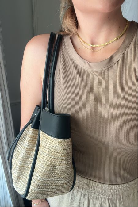 Casual summer… monochromatic linen pants, satin edge tank, and a woven bag for the office. 

#LTKsalealert #LTKunder100 #LTKSeasonal