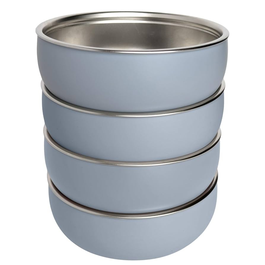 Monkey Proof™ Non-Toxic Stainless Steel Child Bowl 5” with Non-Slip Silicone Shell, (Set of 4... | Amazon (US)