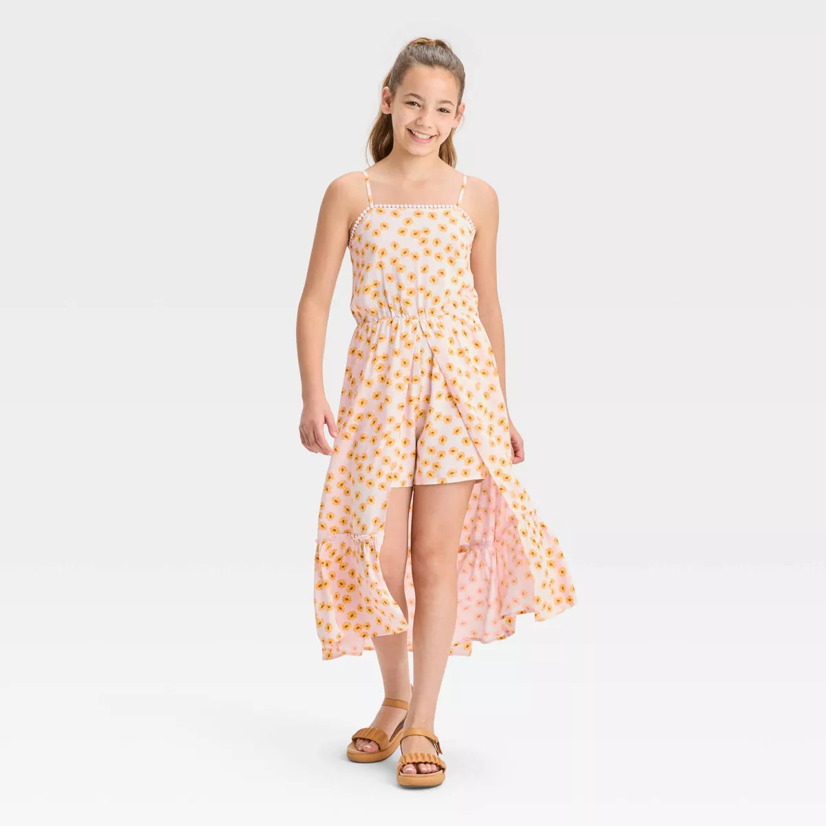 Girls' Cami Strap Walk-Through Romper Dress - art class™ | Target