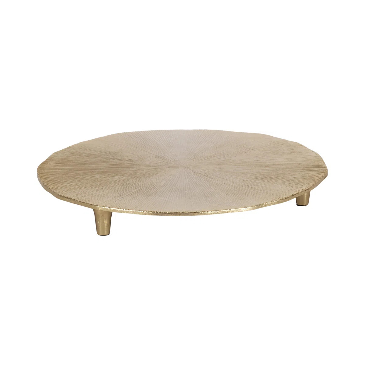 Round Wavy Metal Footed Tray | Wayfair North America
