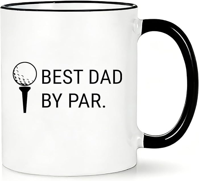 Golf Gifts for Father, Best Dad By Par Coffee Mug, Funny Gift from Daughter or Son, Birthday Fath... | Amazon (US)