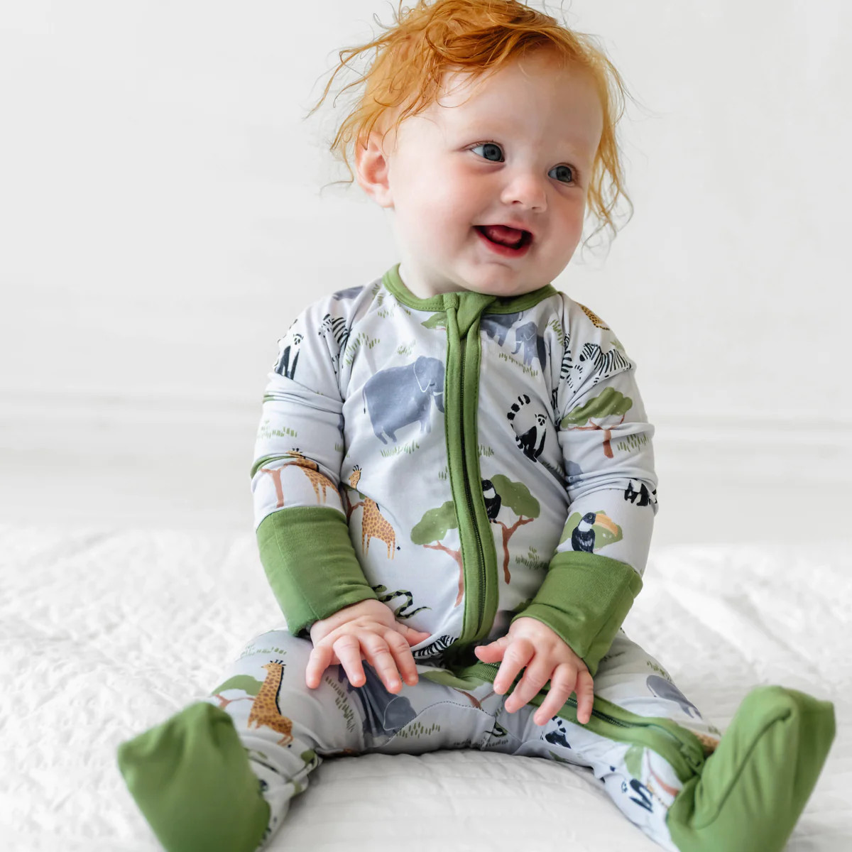 Safari Friends Bamboo Viscose Zippy | Little Sleepies