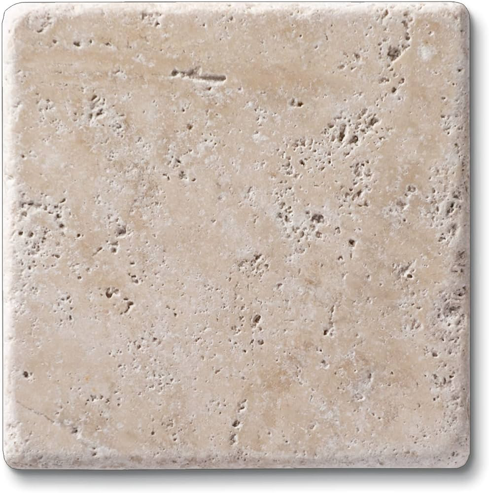 CounterArt Natural Travertine Absorbent Stone Coasters with Protective Cork Backing 4 Pack Manufa... | Amazon (US)