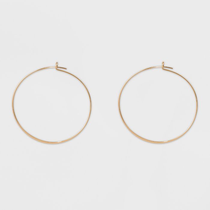 Thin Medium Hoop Earrings - A New Day™ Gold | Target