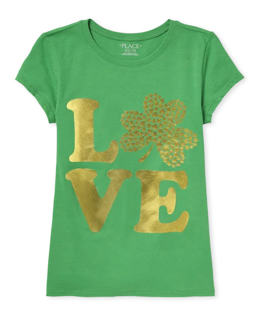 Girls Love Shamrock Graphic Tee - greenacres | The Children's Place