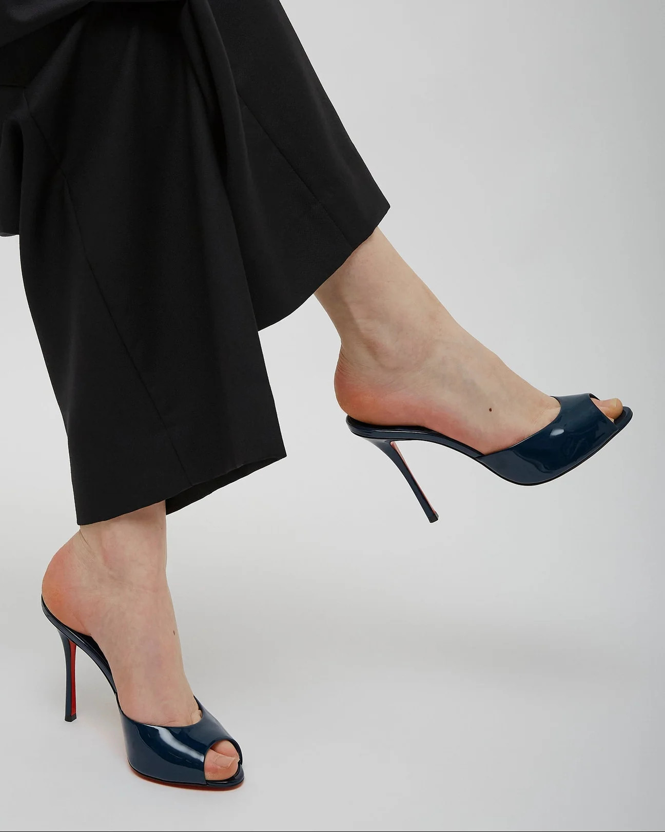 Christian Louboutin | Me Dolly 100 Blue Patent Mules | Savannahs | Shop Savannahs (US)