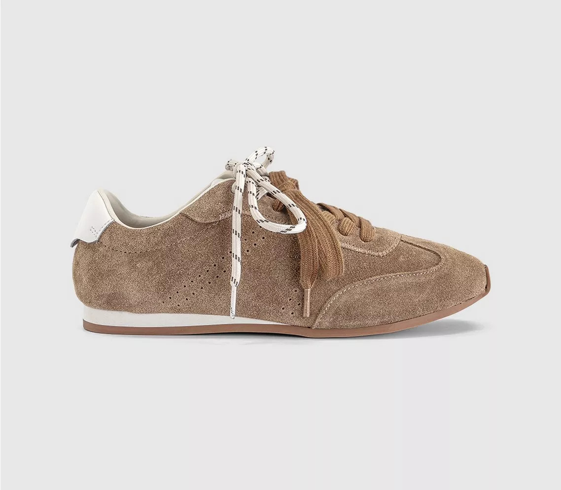 OFFICE Talon Slim Sole Suede Runner Trainers Tan Suede - Flat Shoes for Women | Office Shoes (UK)