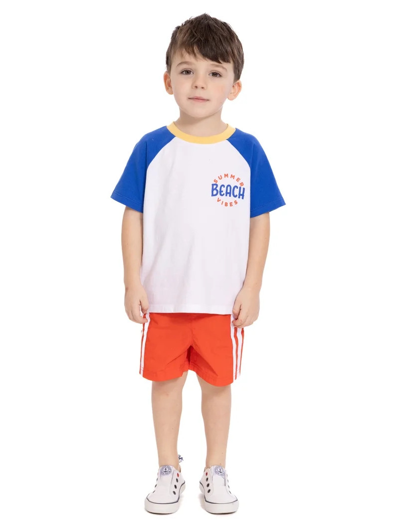 Wonder Nation Toddler Boys Short Sleeve Graphic Tee and Shorts Set, 2-Piece Sizes 12M-5T | Walmart (US)