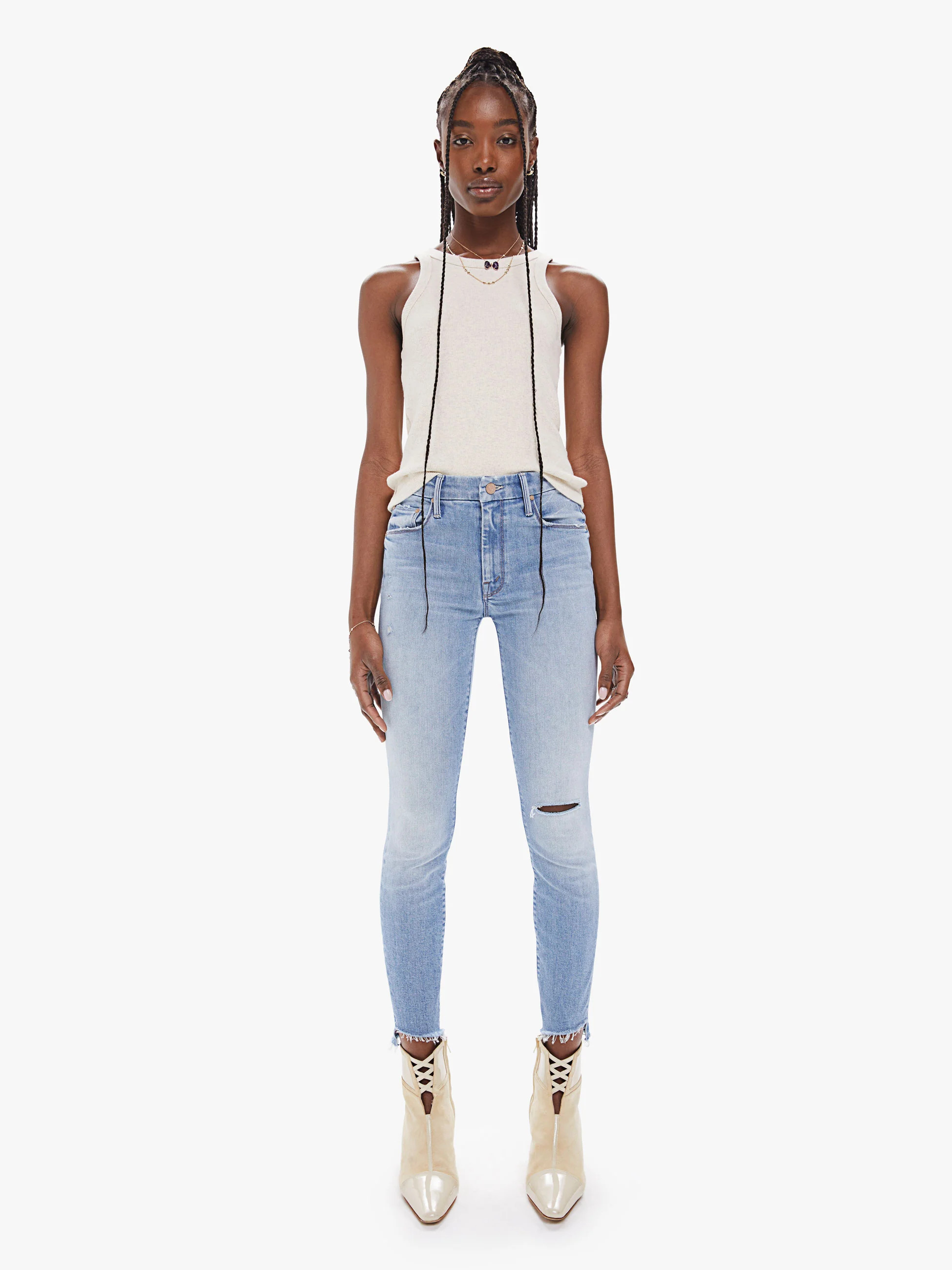 The Looker Step Ankle Fray | Mother Denim