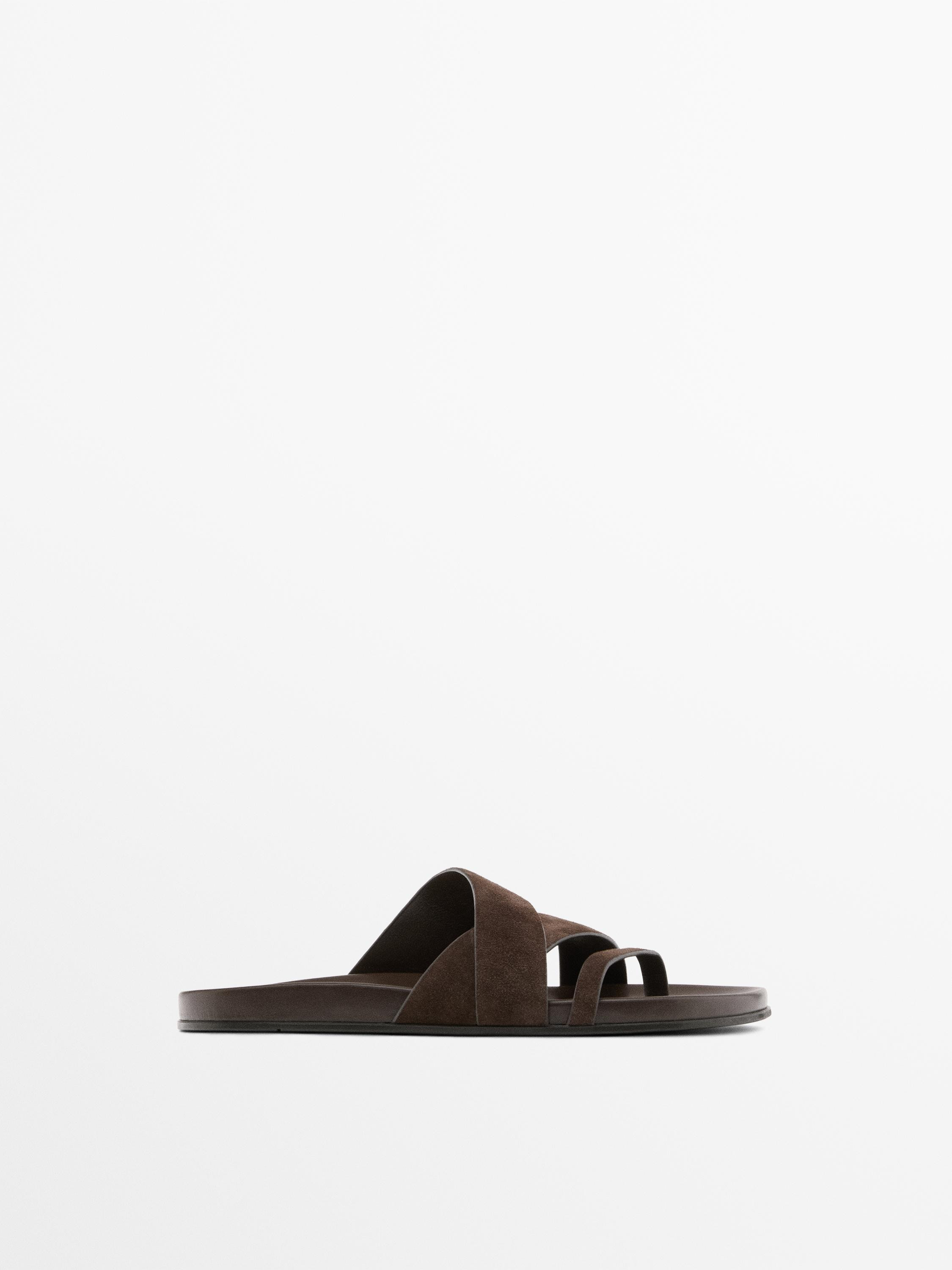 Leather strap sandals | Massimo Dutti UK