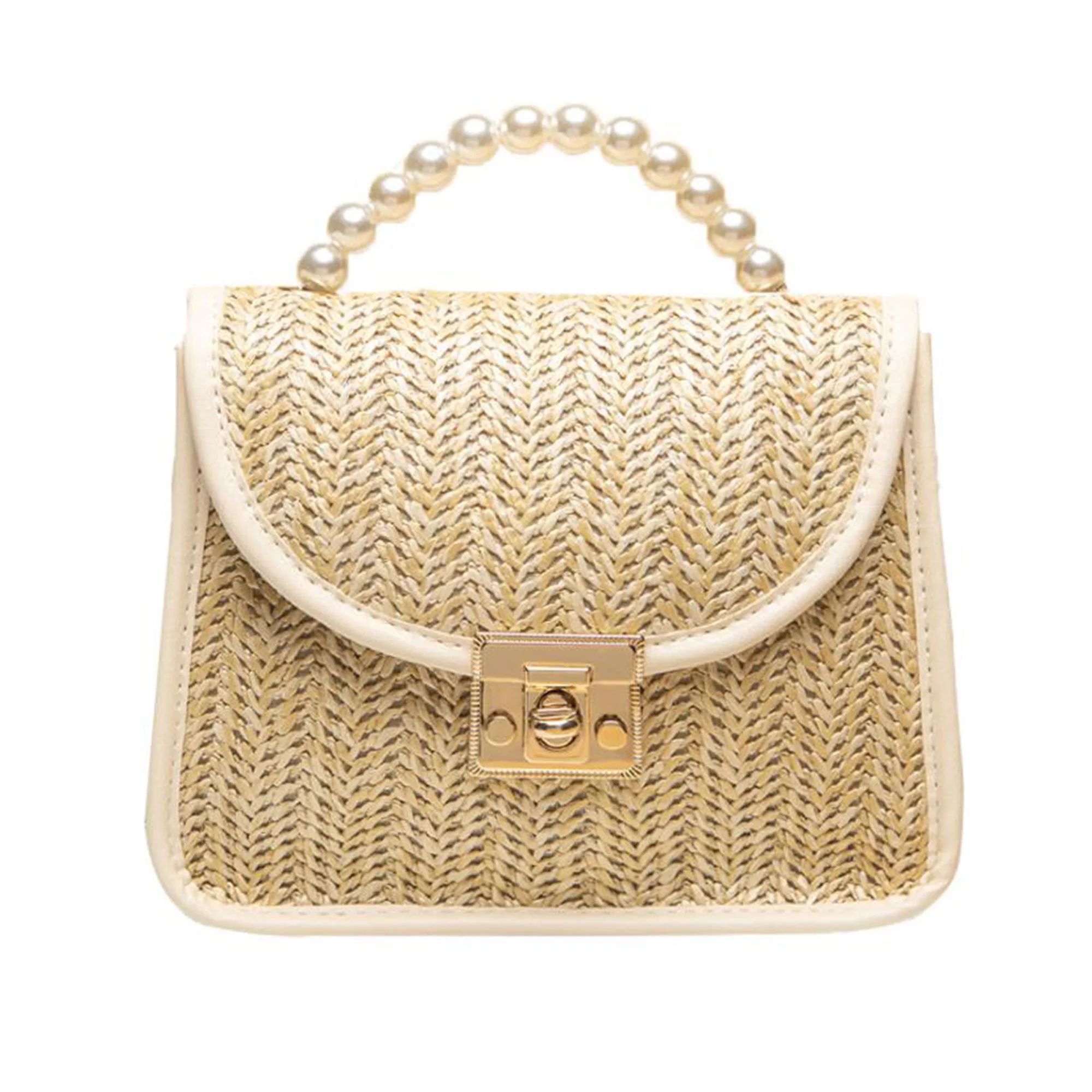 Gwiyeopda Straw Crossbody Bag Beach Straw Handmade Bag for Women Purse Wallet Handbag | Walmart (US)