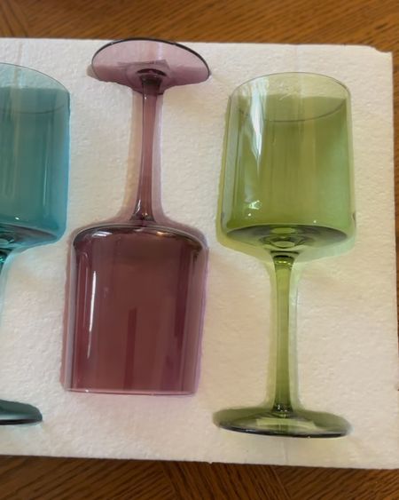 Dreamiest hand blown wine glasses in the prettiest colors that look 👀 just like Anthropologie but for a fraction of the price! So gorgeous, great quality, hand wash. Makes a fabulous gift! 

#LTKHome #LTKGiftGuide