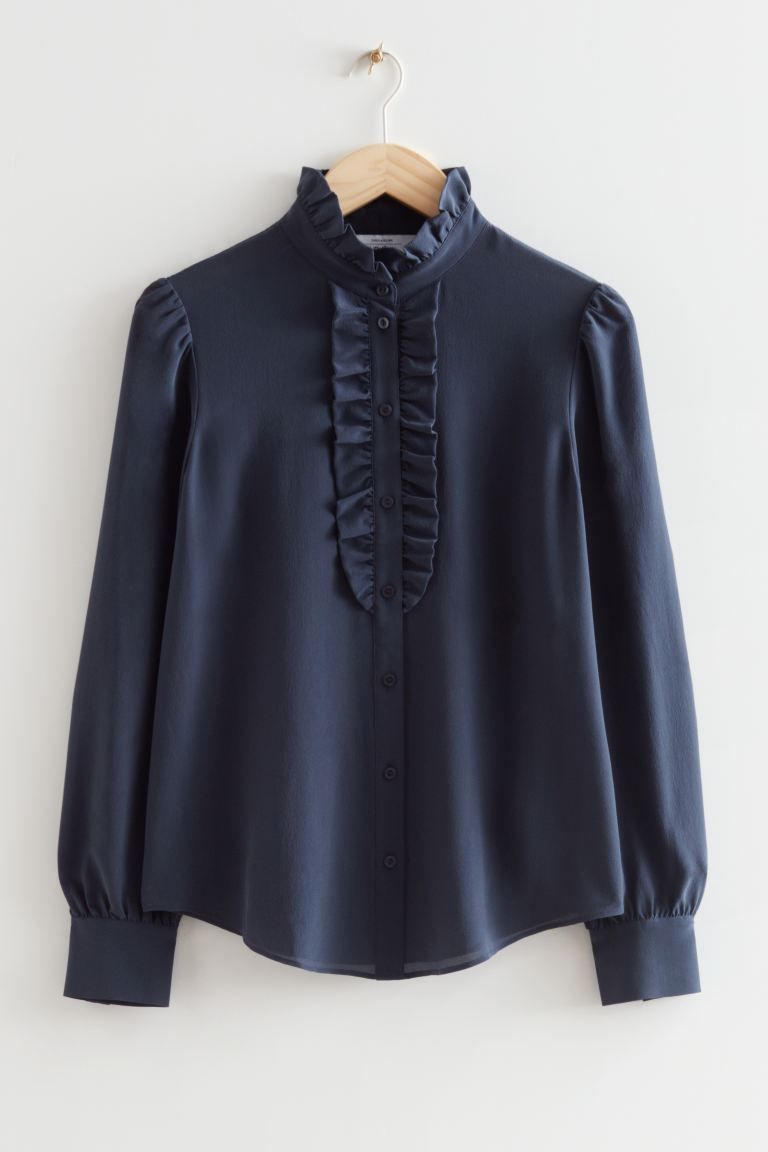 Zijden blouse met volant | H&M (DE, AT, CH, NL, FI)