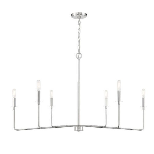 Kate Polished Nickel Six-Light Chandelier | Bellacor