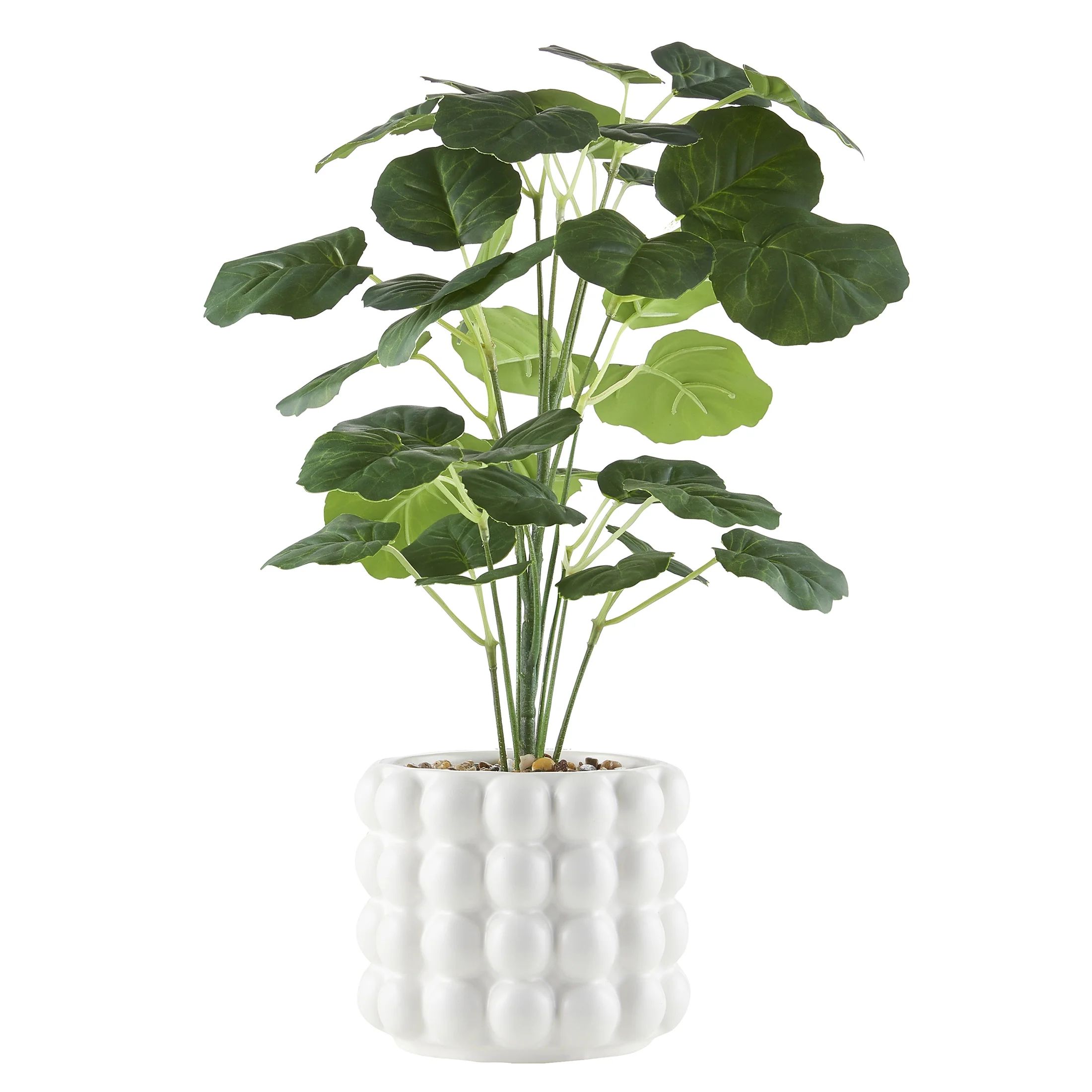 Green Faux Plant in a White Ceramic Bubble Vase, 15.5" | Walmart (US)