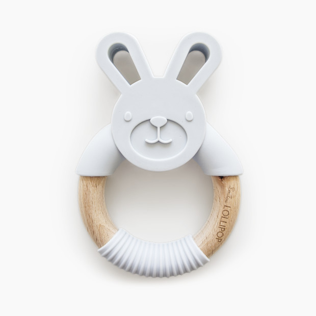 Bunny Silicone and Wood Teething Ring | Babylist