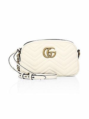 Gucci Women's GG Small Matelassé Leather Camera Bag - White | Saks Fifth Avenue
