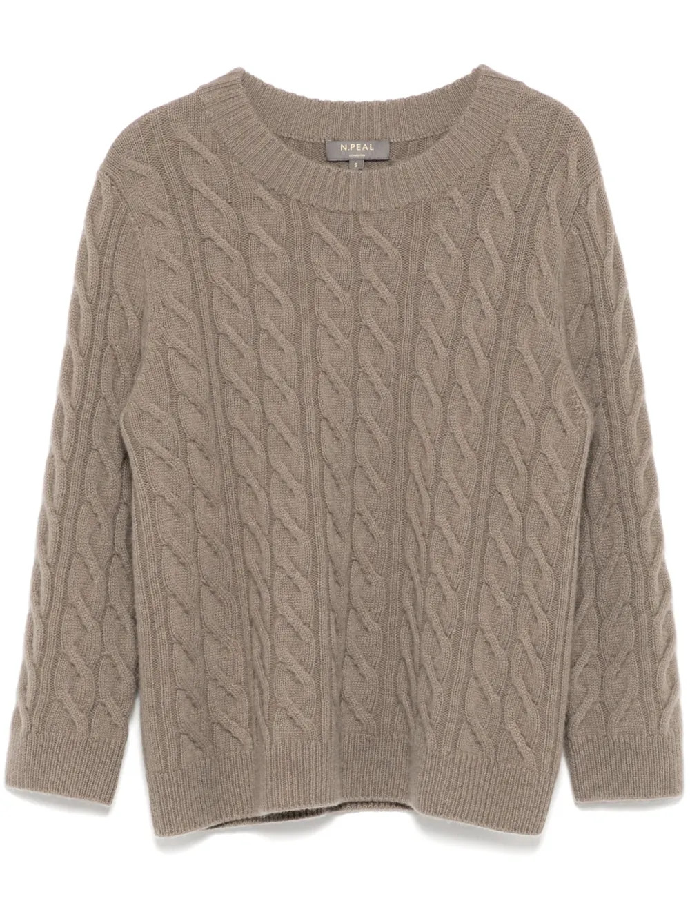 N.Peal Emilia Cable Pullover Mit Rundem Ausschnitt | Braun | FARFETCH UK | Farfetch Global