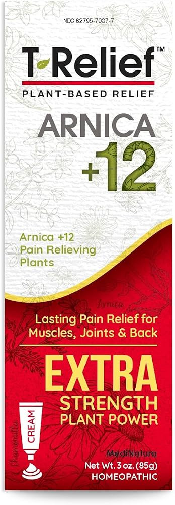 MediNatura T-Relief Extra Strength Pain Relief Cream Arnica +12 Fast-Acting Natural Relieving Act... | Amazon (US)