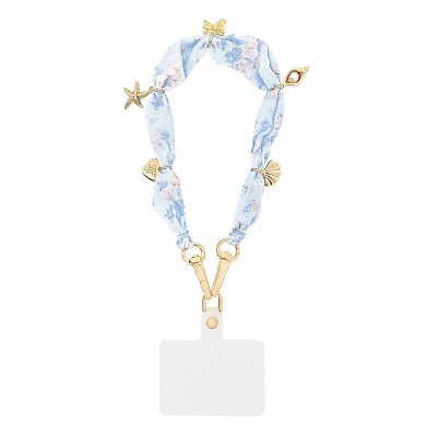 LoveShackFancy x Target – Case-Mate Everblooming Rosettes Anchor Card Scarf Phone Charm Whisper Blue | Target