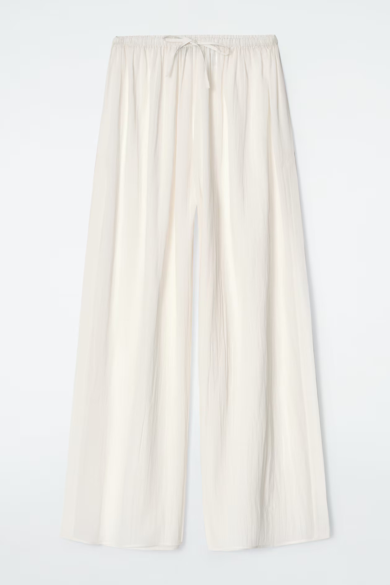 CRINKLED COTTON BEACH TROUSERS - WHITE | COS UK