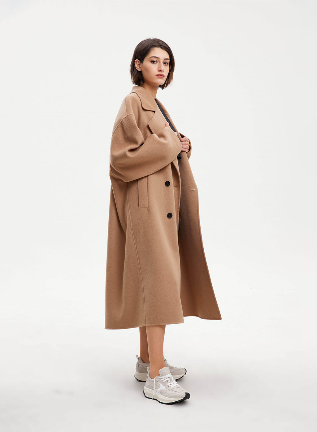 Double-breasted Straight Wool Coat | LIT Active