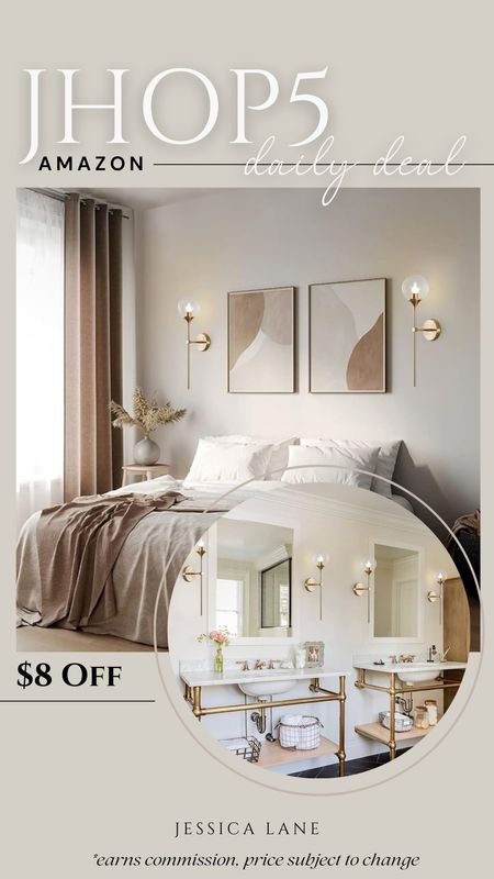 Amazon daily deal, save $8 on this set of two beautiful gold wall sconces.Lighting, bedroom lighting, wall sconces, modern lighting, Amazon lighting, wall light fixture, Amazon home, Amazon deal, dining room light fixtures

#LTKSaleAlert #LTKHome #LTKStyleTip