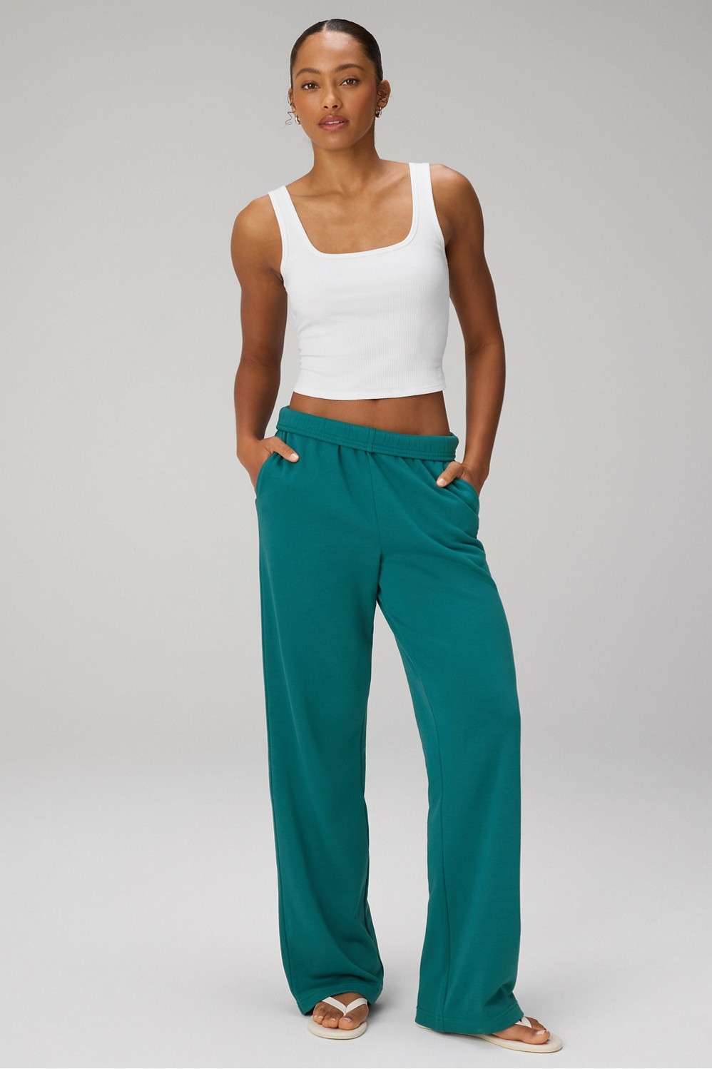 Year Round Terry Wide Leg Pant | Fabletics