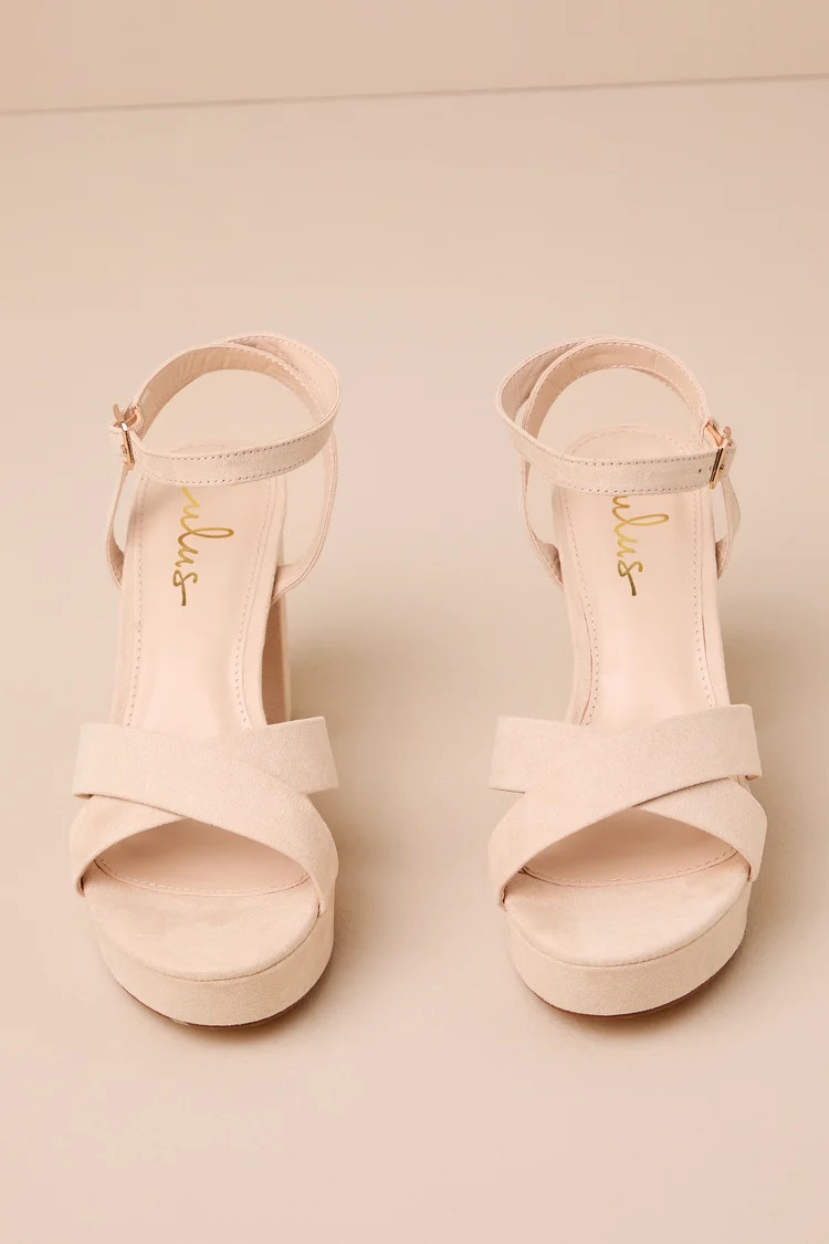 Selah Light Nude Suede Ankle Strap Heels | Lulus