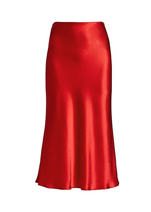 Galvan Women's Valletta Satin Slip Skirt - Sunset Red - Size 36 (4) | Saks Fifth Avenue