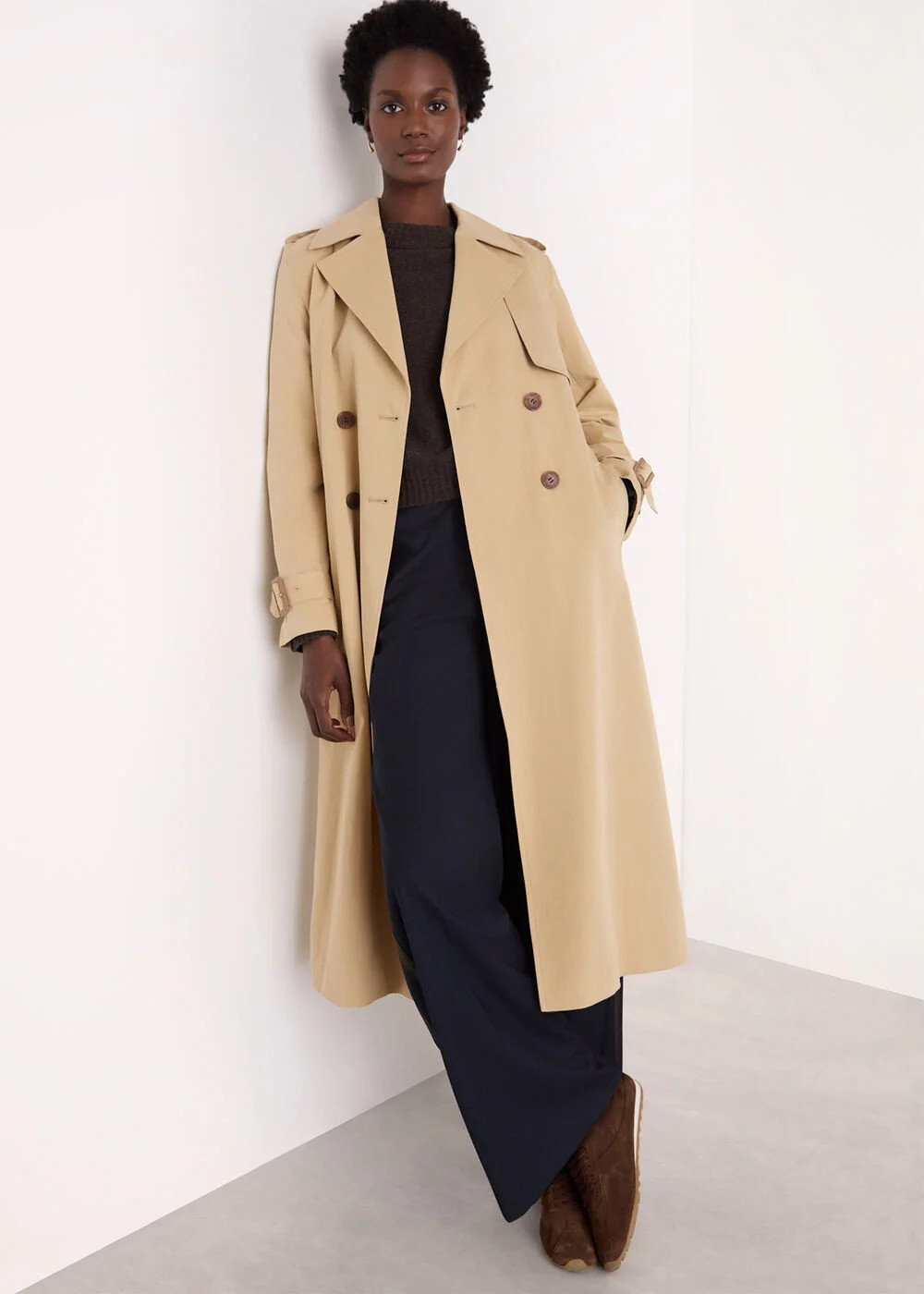 Neutral Valentina Trench Coat | WHISTLES | Whistles UK | | Whistles