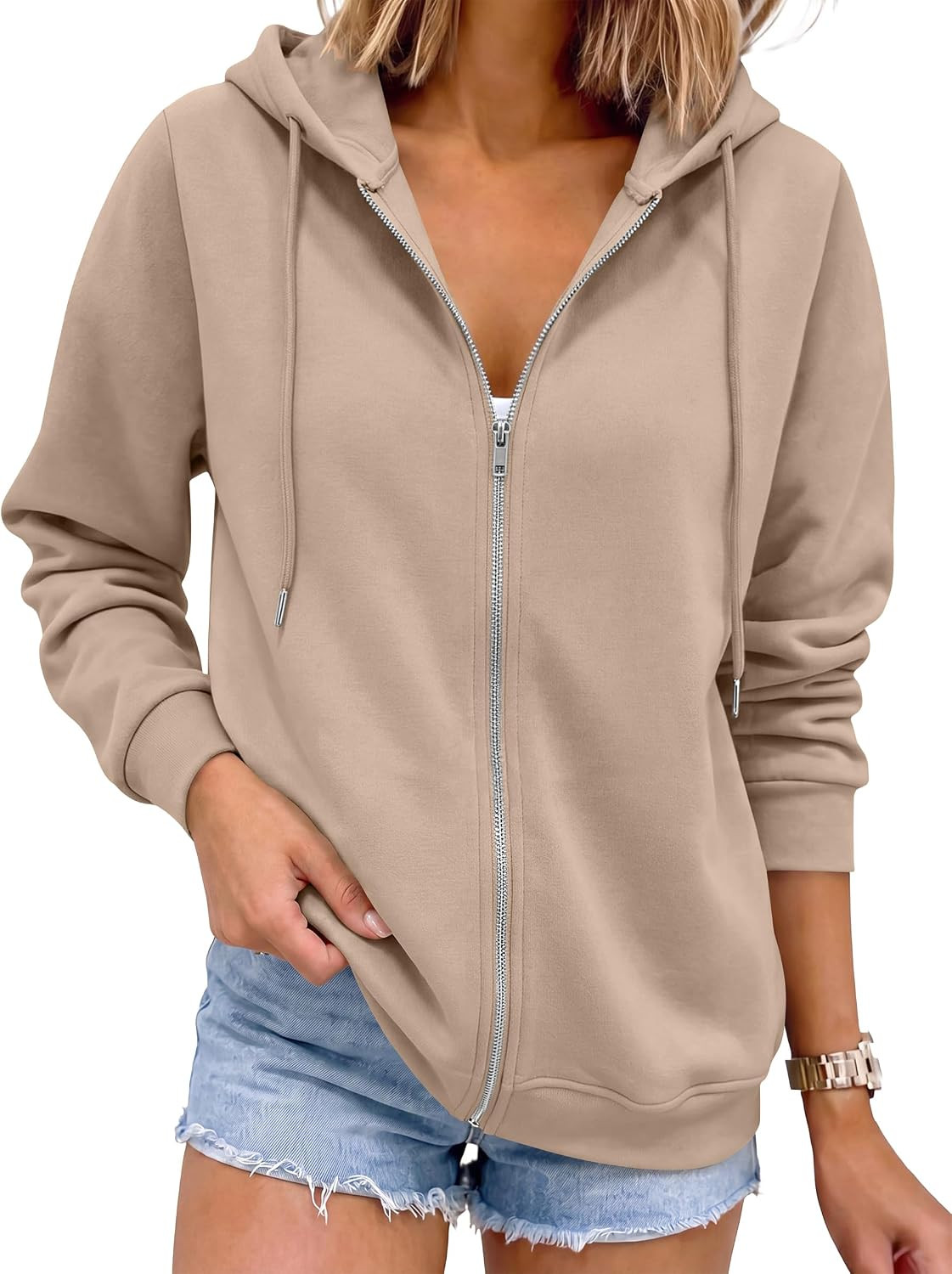 ANRABESS Women's Zip Up Hoodie Long Sleeve Hooded Sweatshirts Fall | Amazon (US)