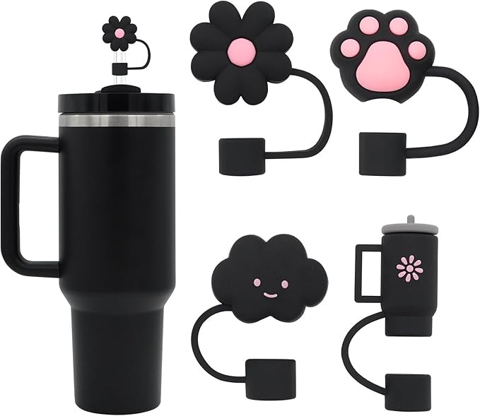 Straw Cover for Stanley Cup, 4Pcs Silicone Straw Topper Compatible with Stanley 30&40 Oz Tumbler,... | Amazon (US)